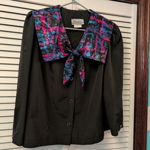 1980s Jacket with Multicolor Collar